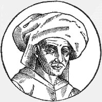 Woodcut of Josquin des Prez made in 1611