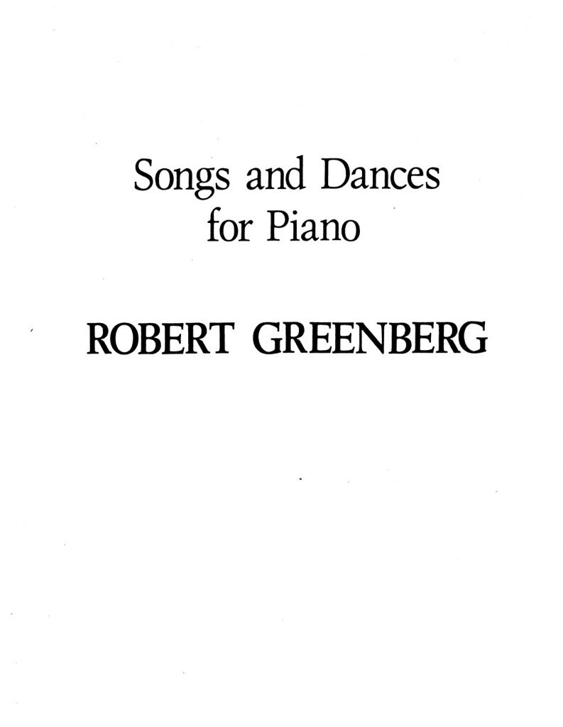 Songs and Dances for Piano