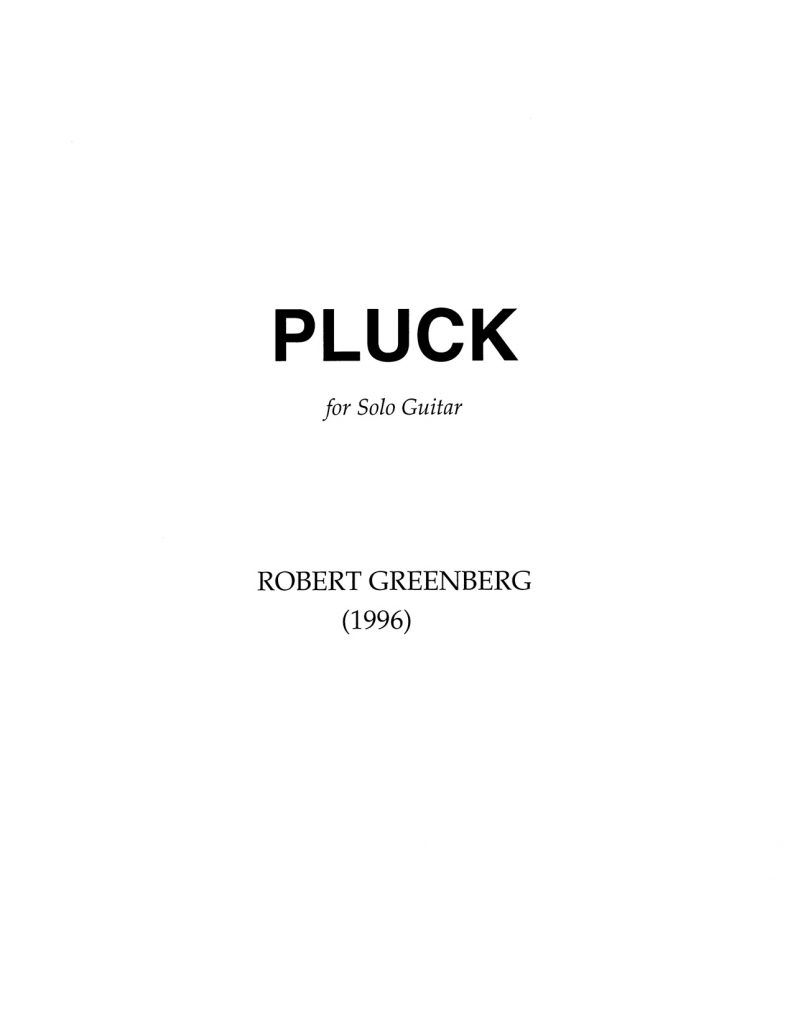 Pluck for Guitar Solo