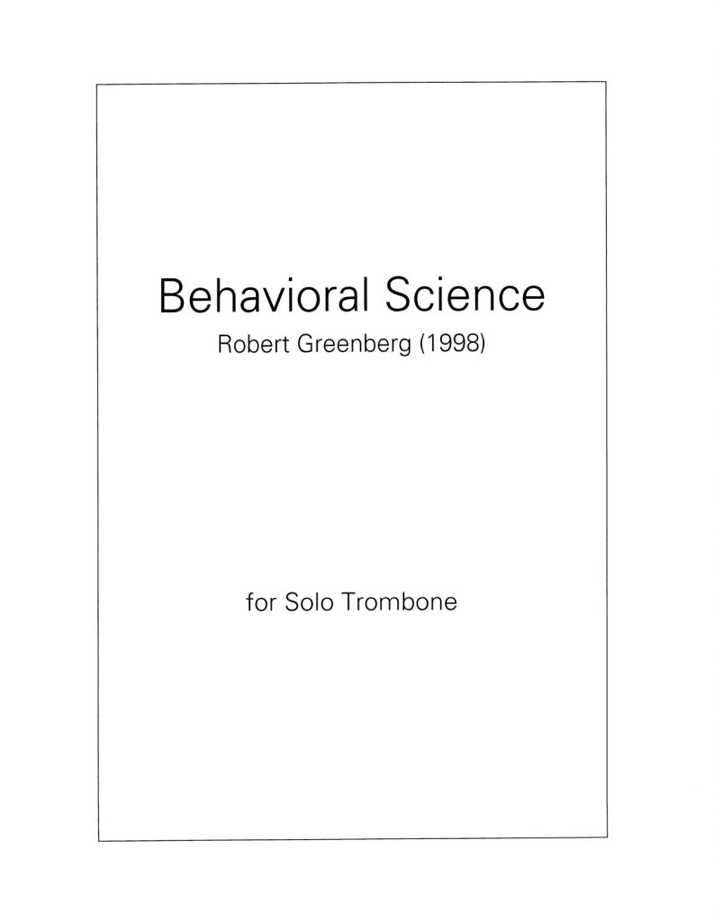 Behavioral Science for Trombone Solo