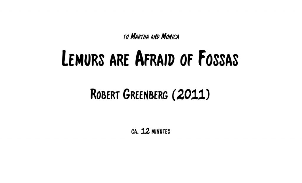Lemurs are Afraid of Fossas - Score and Parts Cover