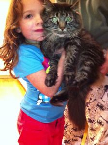 Robert Greenberg's daughter Lily and Ted the cat