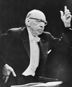 Stravinsky conducting in 1965, at the age of 82