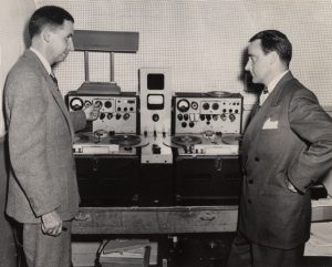 Jack Mullin and Murdo Mackenzie with Mullin’s modified AEG Magnetophon