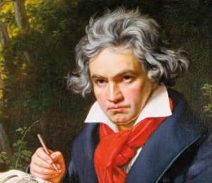 Beethoven portrait in oils (detail) by Joseph Carl Stieler, 1820