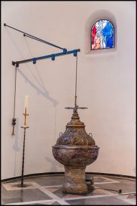 The font at which Beethoven was baptized at the church of St. Remigius on December 17, 1770