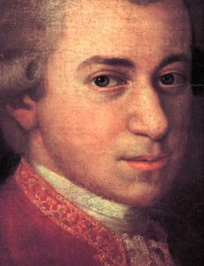 Mozart circa 1780, detail from portrait by Johann Nepomuk della Croce