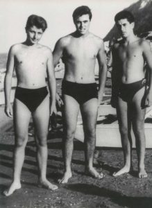 Pavarotti, center, at the age of 15