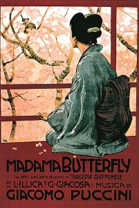 Cover of the first edition of the score of Madama Butterfly, by Leopoldo Metlicovitz