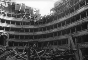 The badly bomb-damaged La Scala circa 1943