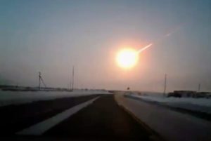 he Chelyabinsk meteor explodes