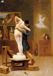 Pygmalion and Galatea; painted by Jean-Léon Gérôme in 1890, depicting the moment of Galatea’s transformation