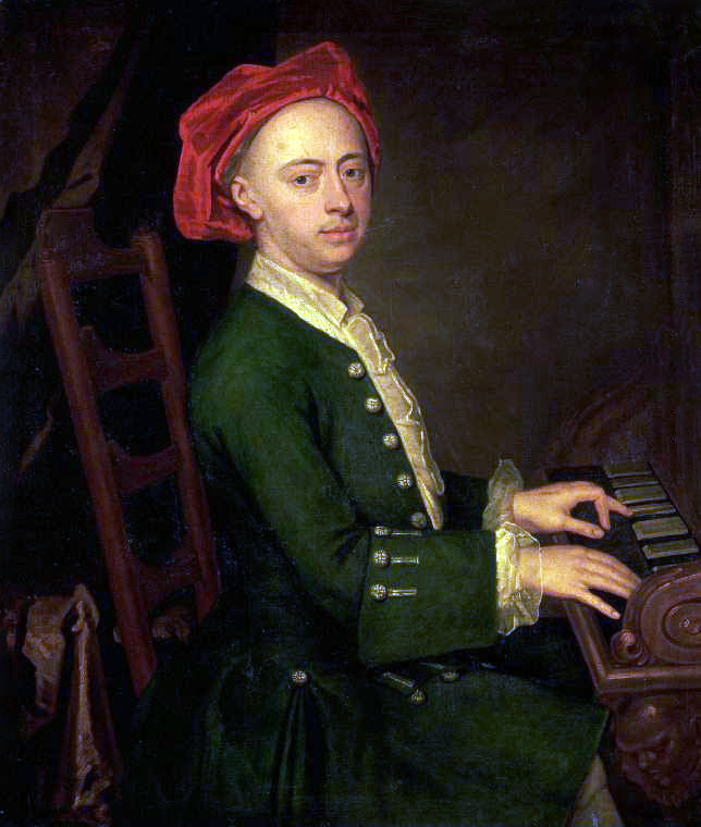 George Frederick Handel circa 1720, “The Chandos portrait of Georg Friedrich Händel” by James Thornhill