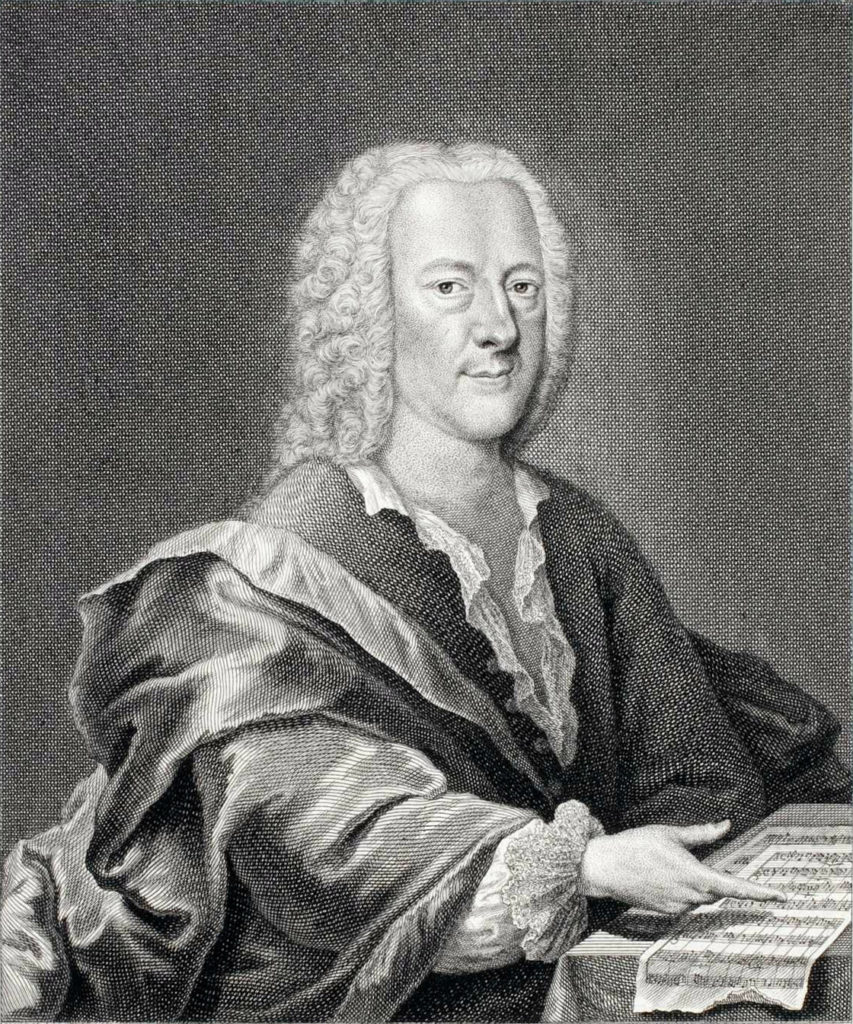 Georg Philipp Telemann (1681-1767) circa 1745, engraving by Georg Lichtensteger