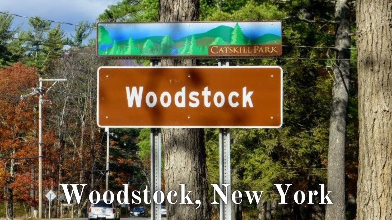 Woodstock, New York town entrance sign