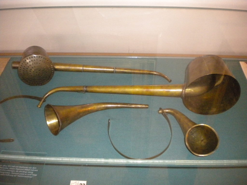 Beethoven’s ear-trumpets, as displayed at the Beethoven Haus Museum in Bonn