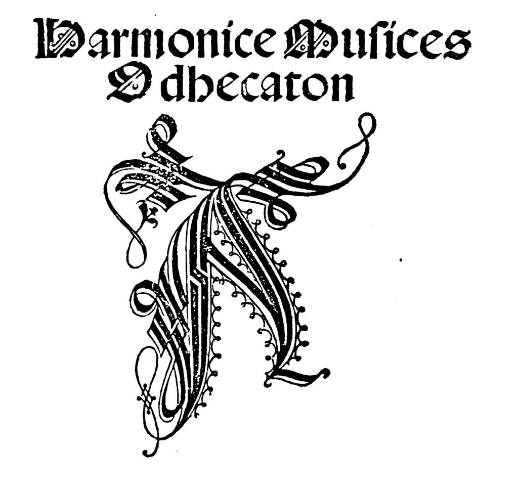 Frontispiece to the Harmonice musices odhecaton A, published on May 15, 1501