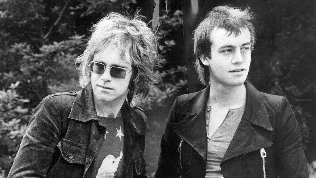 Elton John (born 1947, left) and Bernie Taupin (born 1950) in 1970